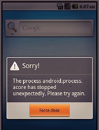 Ошибка android.process.acore исправление проблемы